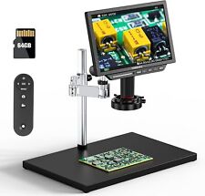 TOMLOV 4K LCD Digital Microscope 2000X 10.1'' HDMI Coin Microscope 52MP Spin Arm picture
