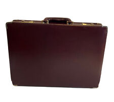 Vintage 1980 Brown Leather Briefcase Hardshell Combo Lock Manual Business Mates picture