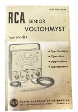 Vintage RCA Senior Voltohmyst Type WV-98A Original Manual/ User Guide 1955 picture