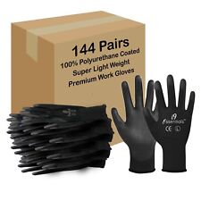 PU Coated Safety Work Gloves Black Large Ultra Light Good Grip Work picture