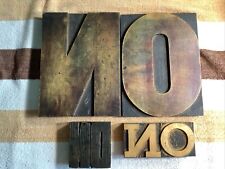 Vintage Letterpress Wood Type Print Block Set : NO, NO, NO picture