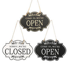 Vintage Double-sided Wooden Open Closed Sign Business Hanging Window Door Sign  picture