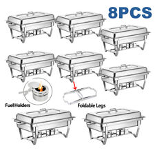 Chafing Dish Buffet Set 8 Pack 9.5QT Stainless Steel Chafer for Catering Lot picture