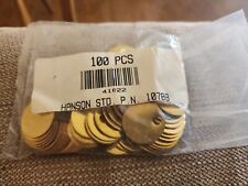 100pc HANSON 41822 New Old Stock  1 Inch Diameter Solid Brass Tags Vintage Rare  picture