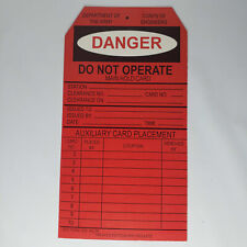 Vintage Danger Do Not Operate red tag Lot of 25 Army Corp of Engineers picture