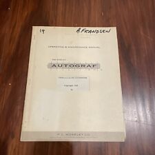 Moseley Autograf Type A-1 AC/DC  Converter Operating & Maintenance Manual 1960 picture
