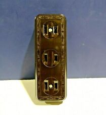 Leviton BROWN Vintage JUMBO Surface Mount Triple RECEPTACLE Outlet NEW 323-B picture