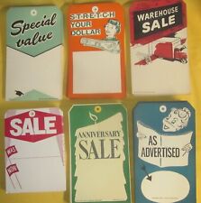 Lot of 60 Vintage Store Sale Tags 1950's-1960's picture