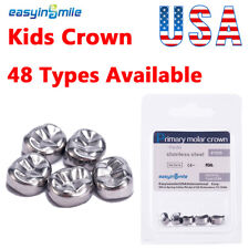 Dental Kids Crown Primary Molar Pediatric Stainless Steel Crown EASYINSMILE 5Pcs picture