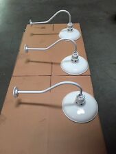 3pc AGB101-AC14-WHITE Vintage look Reflector Lighting Gooseneck RLM BARN LIGHTS picture