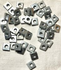 NOS Vintage Stainless Steel 3/8” Square Nuts 50 Count picture