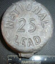 Vintage NATIONAL LEAD 25 rOund solid Ingot Top AND Bottom HeAvY picture