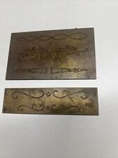 New Hermes Vintage Master Scroll Template Engraver Font Tray Script Brass Type picture