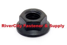 1/4-28 Hex Flange Nut Grade 8 1/4x28 Nuts 1/4 x 28 Smooth Bottom Phos & Oil picture