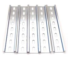 5 Pieces DIN Rail Slotted Steel Zinc Plated RoHS 8 in. long 35mm 7.5mm picture