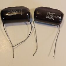 Lot of 2 Vintage Mallory .25K 600V Capacitors -  PVC6025 picture