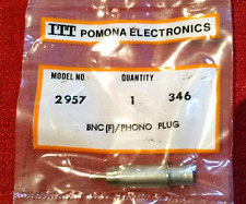 3x Pomona Audio / RF Adapter BNC (M) Male to RCA Phono Jack (M) Male, NOS Bagged picture