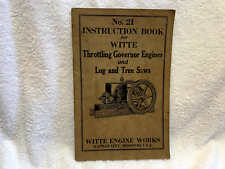 Vintage WITTE THROTTLING GOVERNOR GAS ENGINE INSTRUCTION BOOK picture