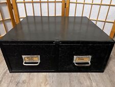 Vintage COLE Steel 2-Drawer Large Index Card File Cabinet  A picture