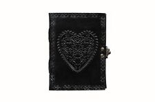 cuero Large Vintage Heart Embossed Black Uncut Paper Leather Journal/Photo Album picture