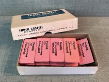 Vintage Box of Faber Castell Pencil Erasers 7021 Para Pink - Missing 1 Eraser picture