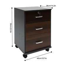Rolling Office Cabinet Organizer File Storage Lock Wood Filing Cabinet Drawer picture