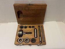 Vintage Shark Chassis Punch Set Screw Type Sanki Tool Japan Wooden Box picture