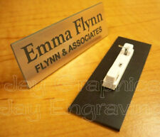 Custom Engraved 1x3 Copper Name Tag & Pin / Employee Badge Owner President ID picture