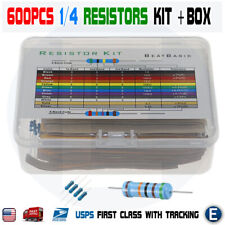 600pcs 30 Values 1/4W Metal Film Resistors  + Plastic Box Assortment Kit Set 1% picture