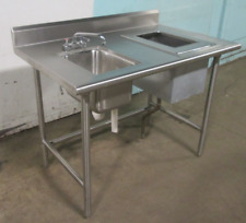 ADVANCE TABCO S.S. SERVER'S SERVICE COUNTER w/ WASH SINK, FAUCET & ICE-BIN picture