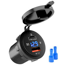 12v USB Fast Car Charger Type-C QC3.0 Power Supply Socket LED Digital Voltmeter picture