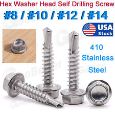 #8-#14 Hex Washer Head Self Drilling Sheet Metal Tek Screws 410 Stainless Steel picture