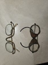 2 Pair :Vintage Steampunk Metal Folding  Safety Glasses Goggles Moto. Sellstrom picture