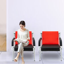 2 PCS Office Reception Chairs PU Leather Waiting Room Visitor Guest Stools Red picture