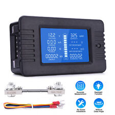 LCD Display DC Battery Monitor Meter 0-200V Voltmeter Ammeter fit Cars RV Solar picture
