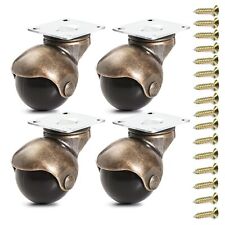 4 Set 2 Inch Ball Caster Wheels Vintage Wheels for Furniture Antiqure Brass New picture