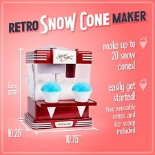Snow Cone Shaved Ice Machine-Retro Table-Top Slushie Machine Makes 20 Icy  Red picture