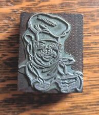 Chef Holding Ladle Letterpress Printing Block Stamp picture
