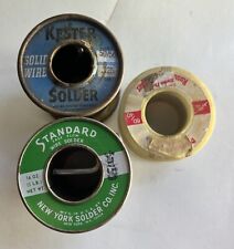 Vintage LOT OF 3 Soldering Lead MIXED  Spool 1.33 Lbs Total. picture