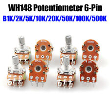 2PCS WH148 Potentiometer B1K-500K Handle Length 15mm Adjustable Resistance 6 Pin picture