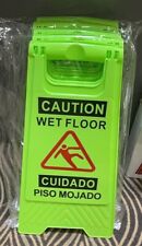 Caution Wet Floor Sign Safety 2 Sided Green Warning Signs 24