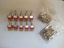 Lot of 10 Salecom T80 T Red 6 Pin On Maintained 2 Position Toggle Switch  picture