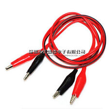 2x Red Black Double Ends 4 Clips Test Lead Jumper Wire Spring Buckle Cable 100cm picture