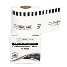 Non-OEM Fits BROTHER DK-2205 Continuous Thermal Labels - (100) Rolls of 100' picture