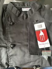 New Chef Works Black Unisex Chef's Coat French Knot Closure  NWT Size Medium picture