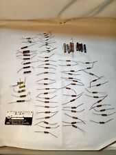 79 VINTAGE CARBON RESISTORS VARIOUS VALUE AND WATTAGE + 1949 “Resist-O-Guide” picture
