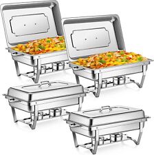 4 Pack Stainless Steel Chafer Chafing Dish Sets Catering Food Warmer  13.7 QT picture