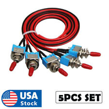 5PCS SET SPST Mini Toggle Switch Wires On/Off Metal Small Automotive Car Truck picture
