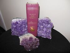 Vintage Unique and Stunning Amethyst Crystal Book Ends & Paper Weight 3 pc  Set  picture