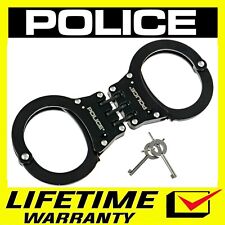 POLICE Handcuffs Professional Heavy Duty Steel Black picture